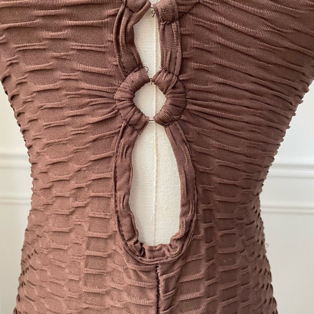 Other NWT PrettyLittleThing Chocolate Brown Textured Ring Detail B Size S / US 4 / IT 40 - 4 Thumbnail