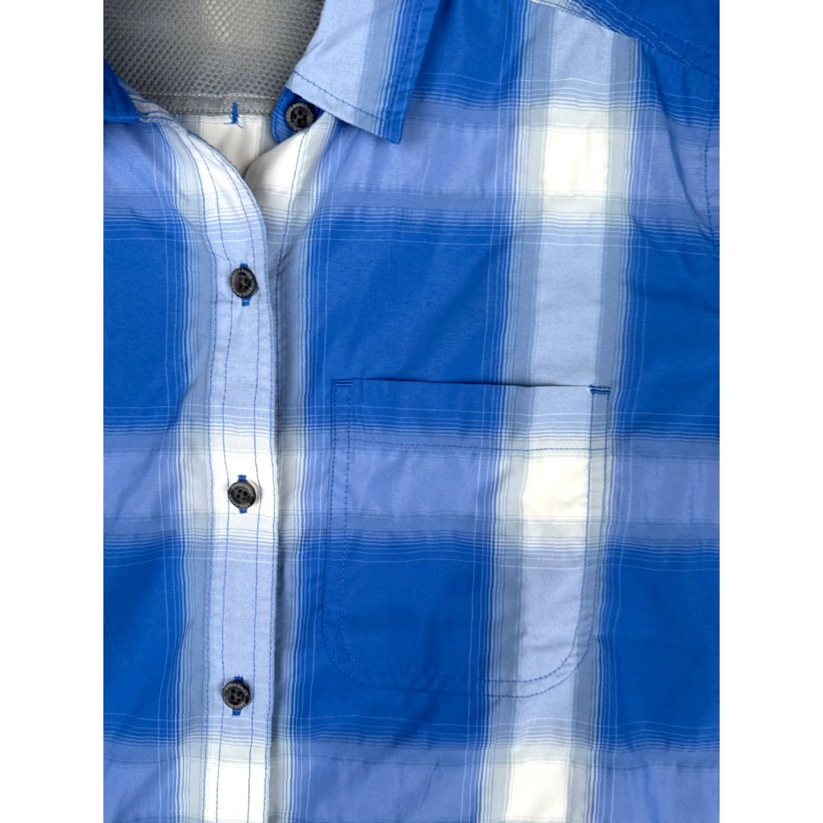 Eddie Bauer Eddie Bauer Shirt Womens Plaid Button-Up Short Sleeve Blue M Casual Travel Workwear Fish Theme Pockets Breathing All Seasons Cotton Size M / US 6-8 / IT 42-44 - 6 Thumbnail