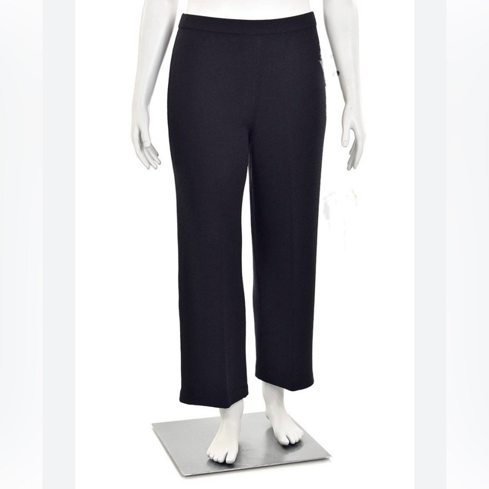 St. John St John Collection Womens Blk Santana Wide Leg Knit Pant 14 Size 36" / US 14 / IT 50 - 3 Thumbnail
