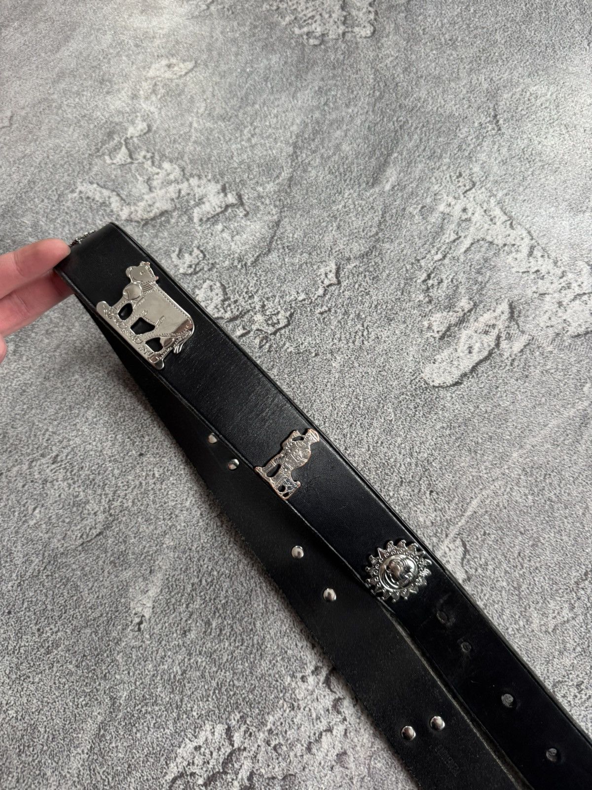 Etro 90s Retro vintage leather belt iconic cows 🐄 metal details Size ONE SIZE - 9 Thumbnail