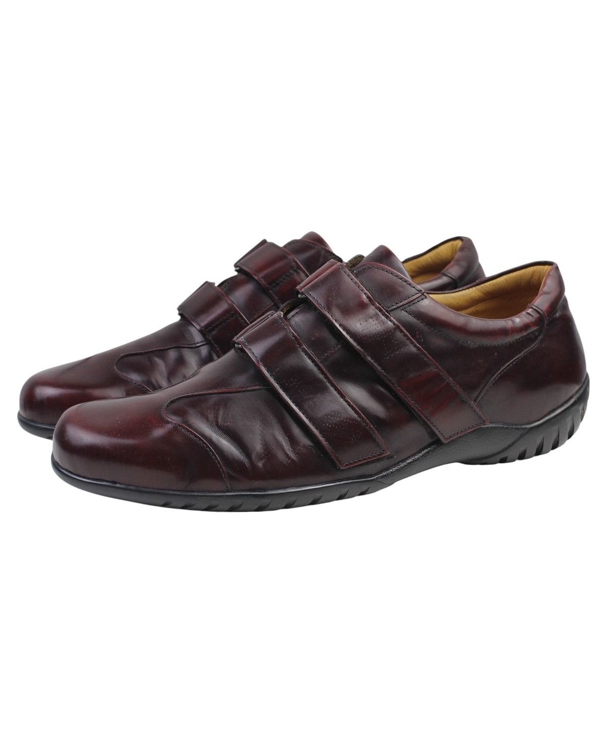 Vintage 2000S BENESU MEN’S BURGUNDY LEATHER VELCRO SHOES Size US 7 / EU 40 - 2 Thumbnail
