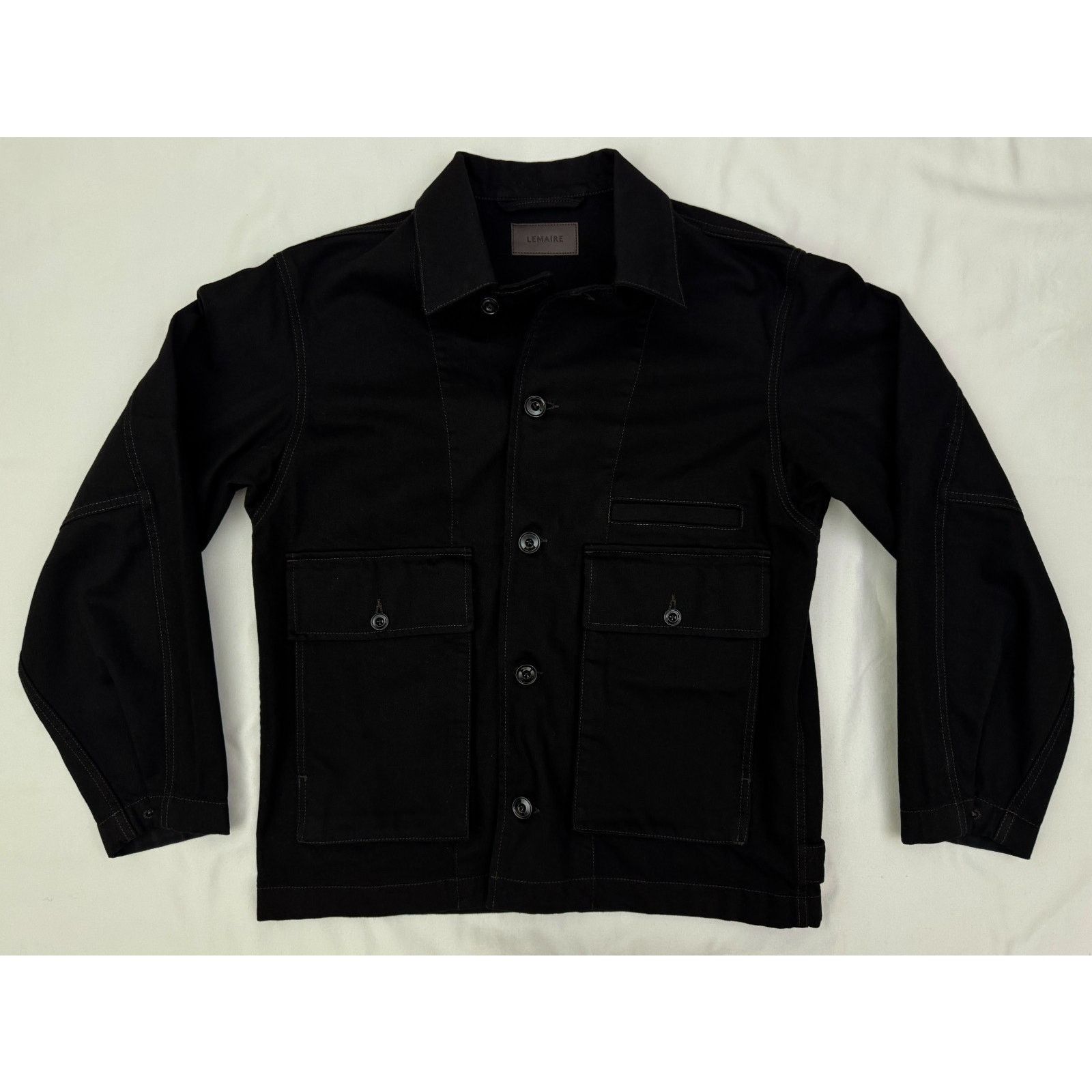 Lemaire Stand Collar Overshirt Zinc Size 44 22AW | Grailed