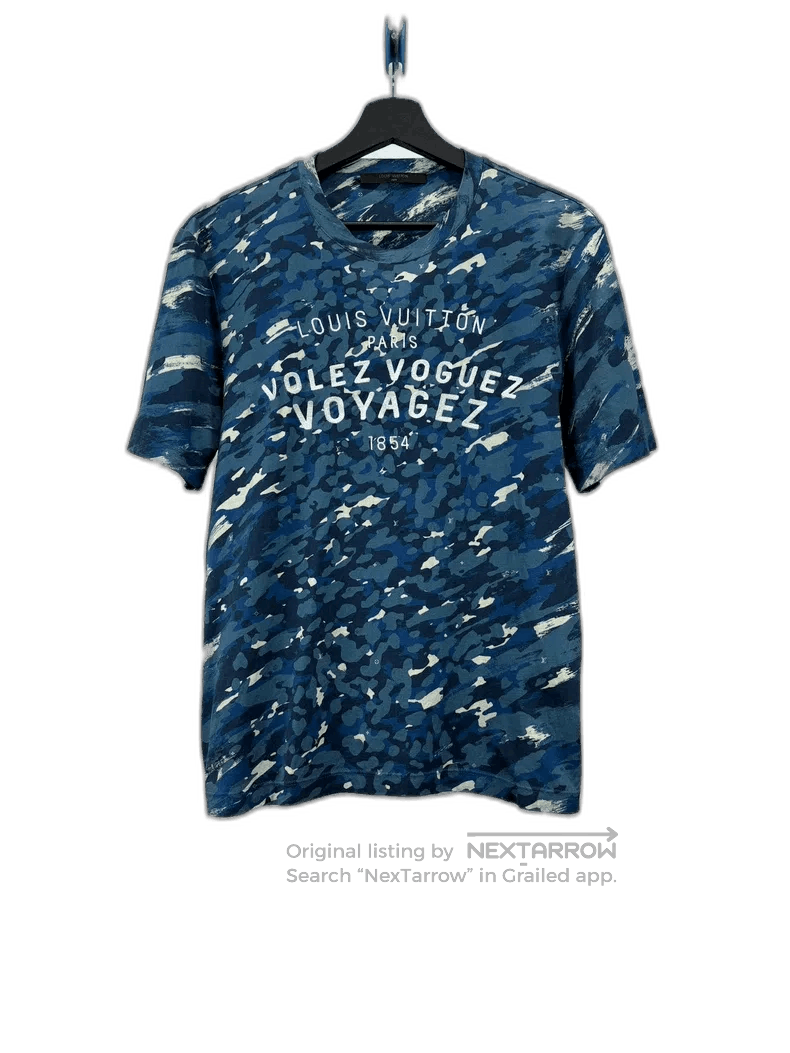 Louis Vuitton Camouflage Logo Short Sleeve Shirt.