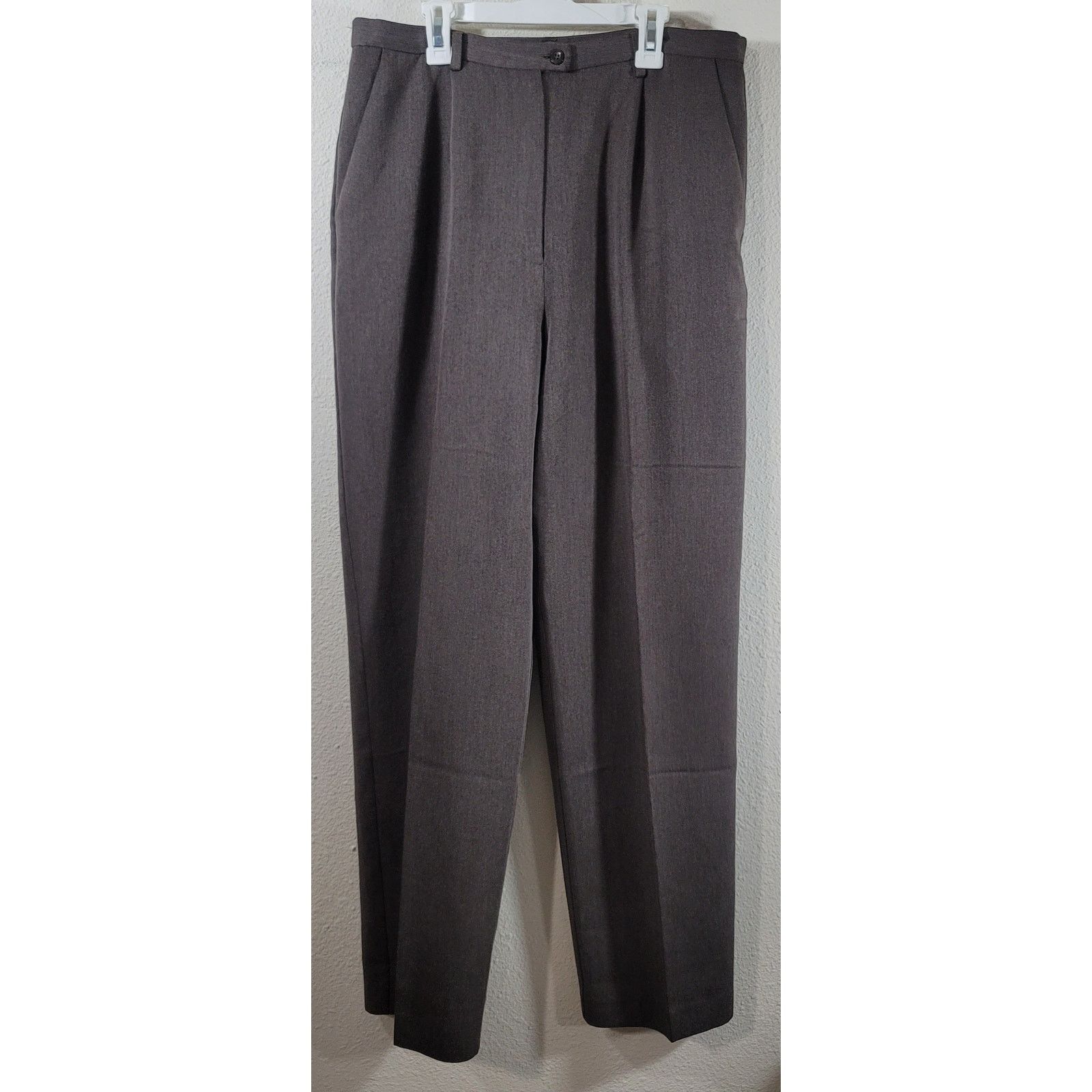 Other Villager Liz Claiborne Brown Pleated Front Dress Pants 14 Size 36" / US 14 / IT 50 - 1 Thumbnail
