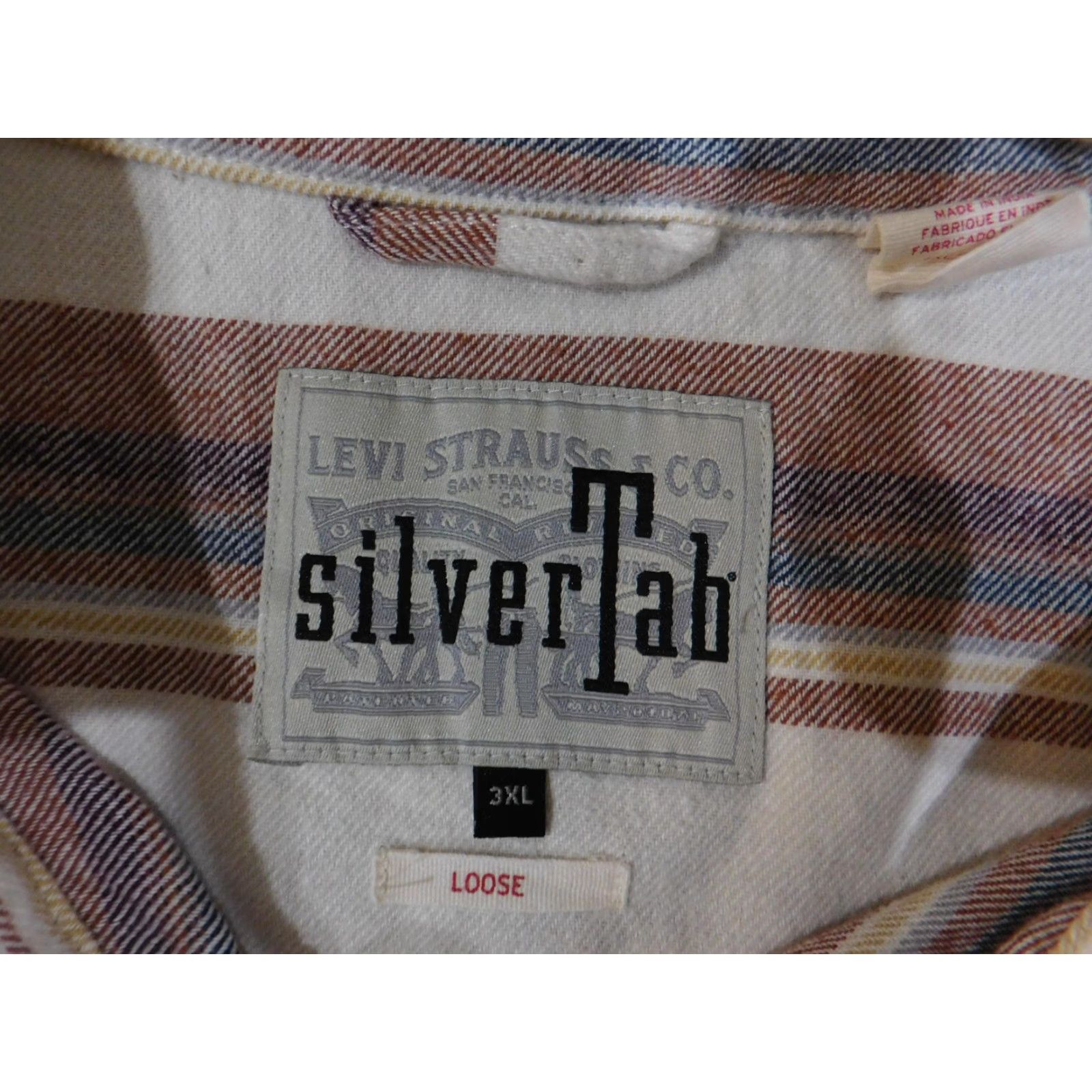 Levi's VINTAGE Levi's Shirt Mens 3XL Loose Fit Striped Ivory Button-Down Long Sleeve" Size US XXL / EU 58 / 5 - 7 Thumbnail