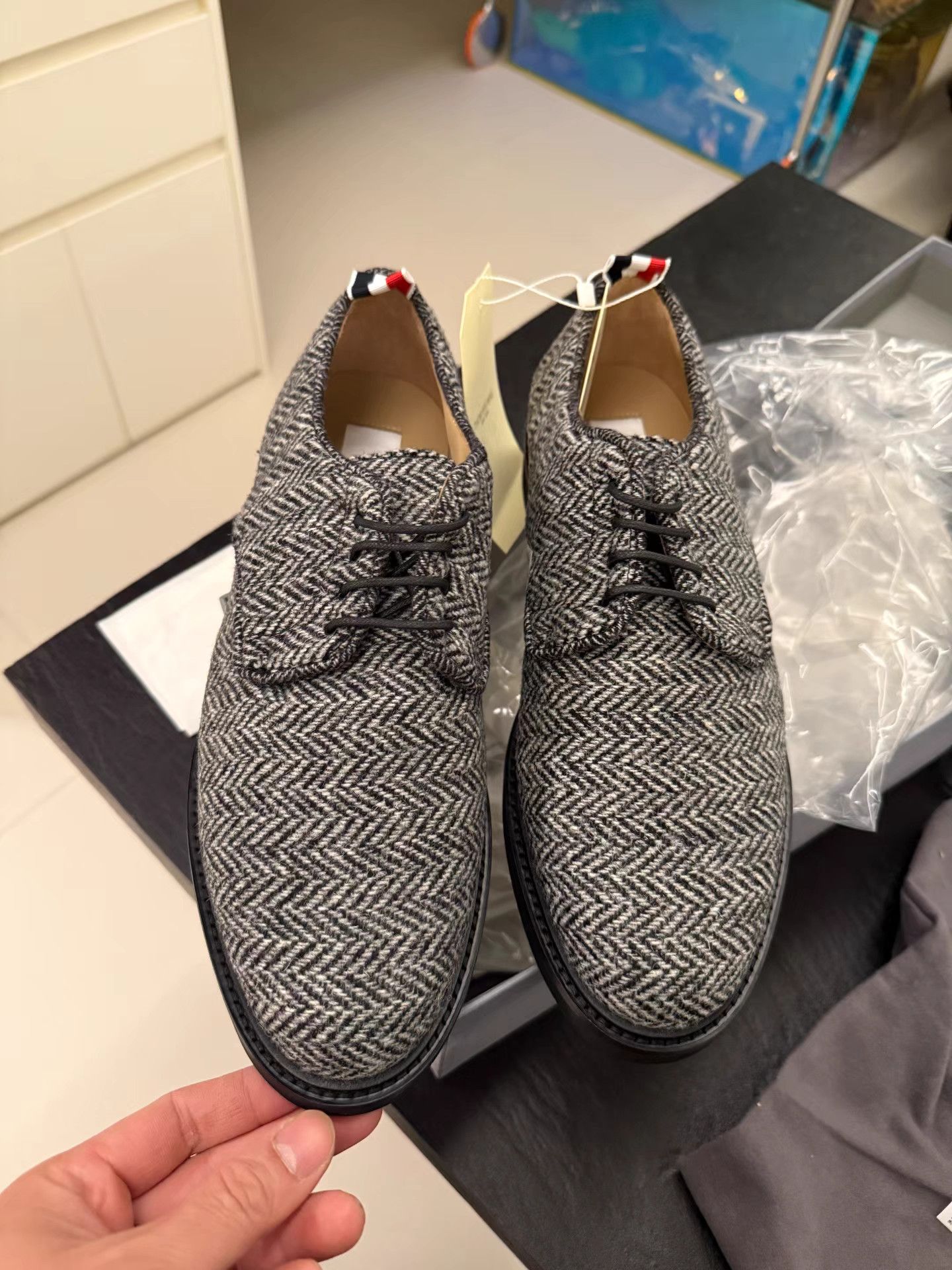Thom Browne Thom Browne Herringbone Wool Leather Shoes K27 Size US 9 / EU 42 - 1 Thumbnail