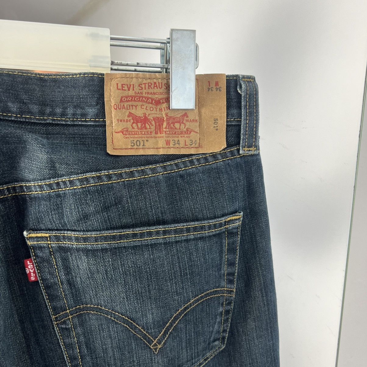 Levi's Vintage Y2K 501 Levi’s Blue Denim Baggy Jeans Size US 34 / EU 50 - 4 Thumbnail