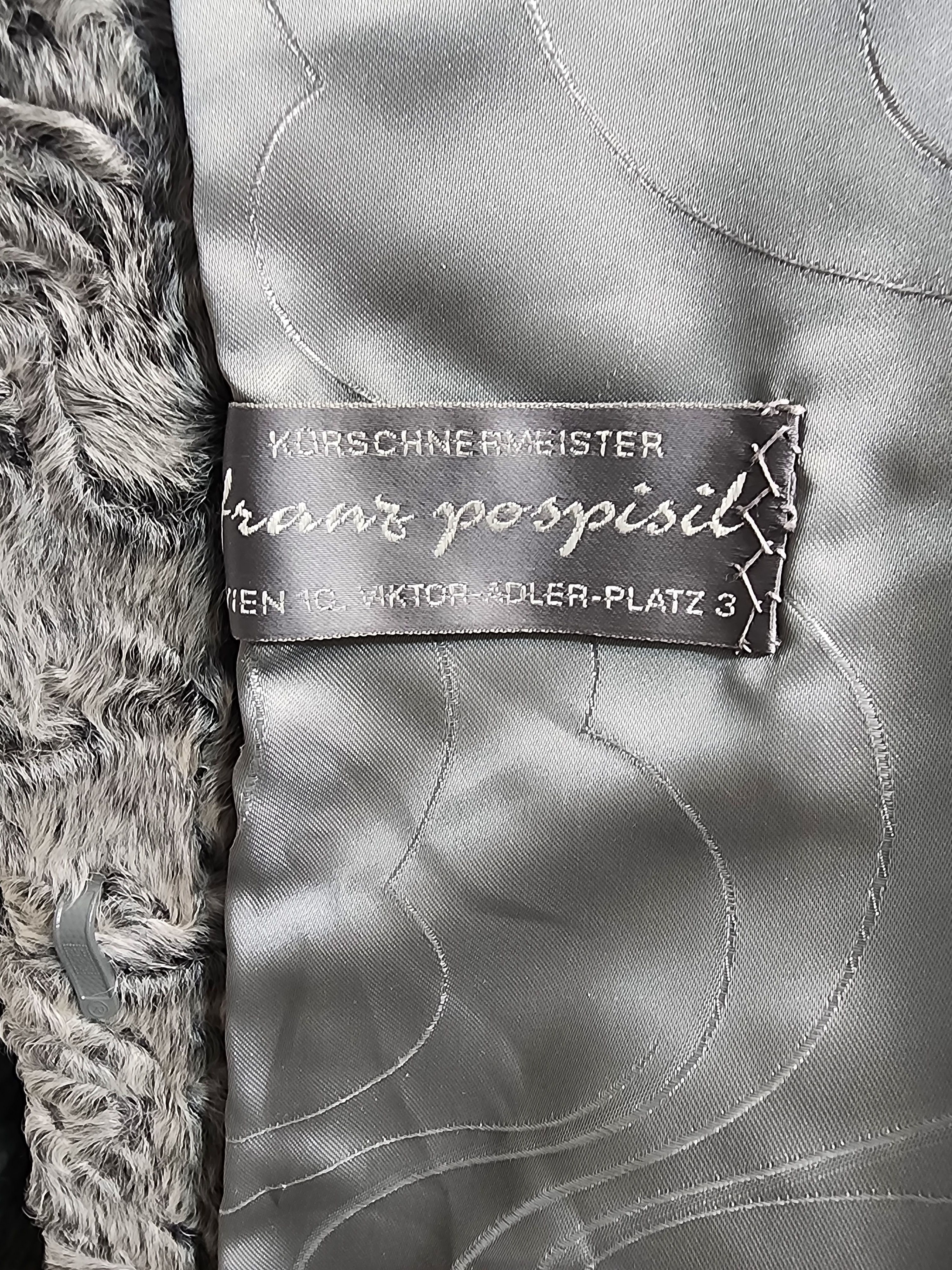 Furla Gray Sheep Fur Coat: Women's Vintage Outerwear Size L / US 10 / IT 46 - 9 Thumbnail