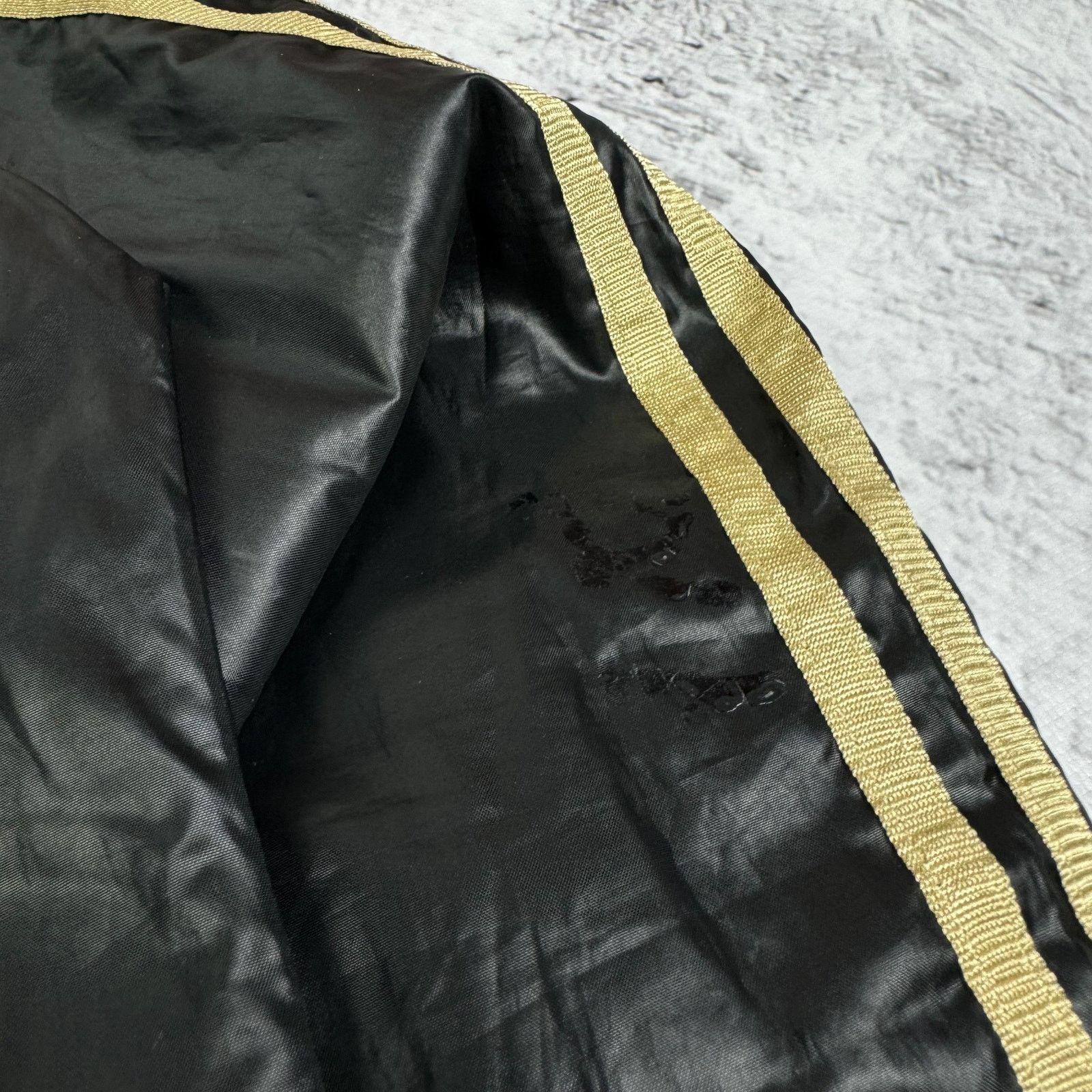 Adidas Adidas Womens Black Gold 3-Stripe Trefoil Full Zip Jacket 40 Size S / US 4 / IT 40 - 6 Thumbnail