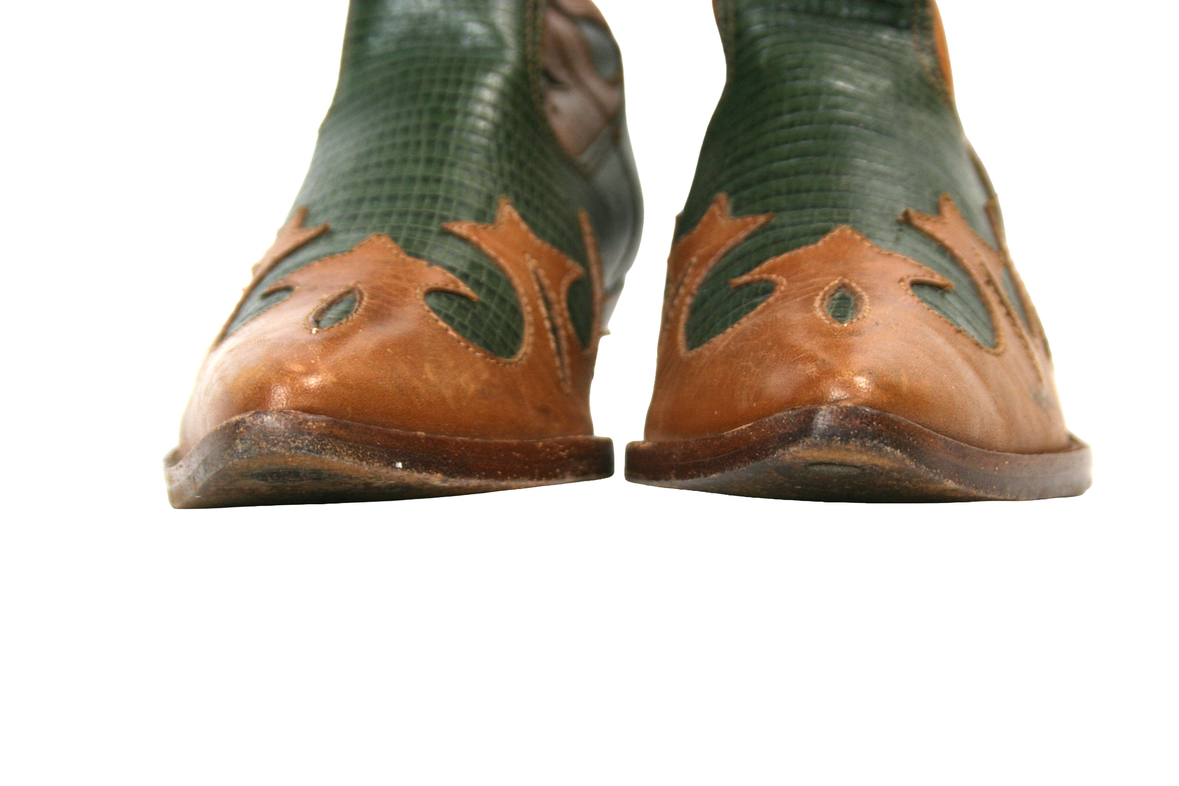 Cowboy Equipment Circle S Leather Cowboy Boots Made in Brazil Size US 7.5 / IT 37.5 - 4 Thumbnail