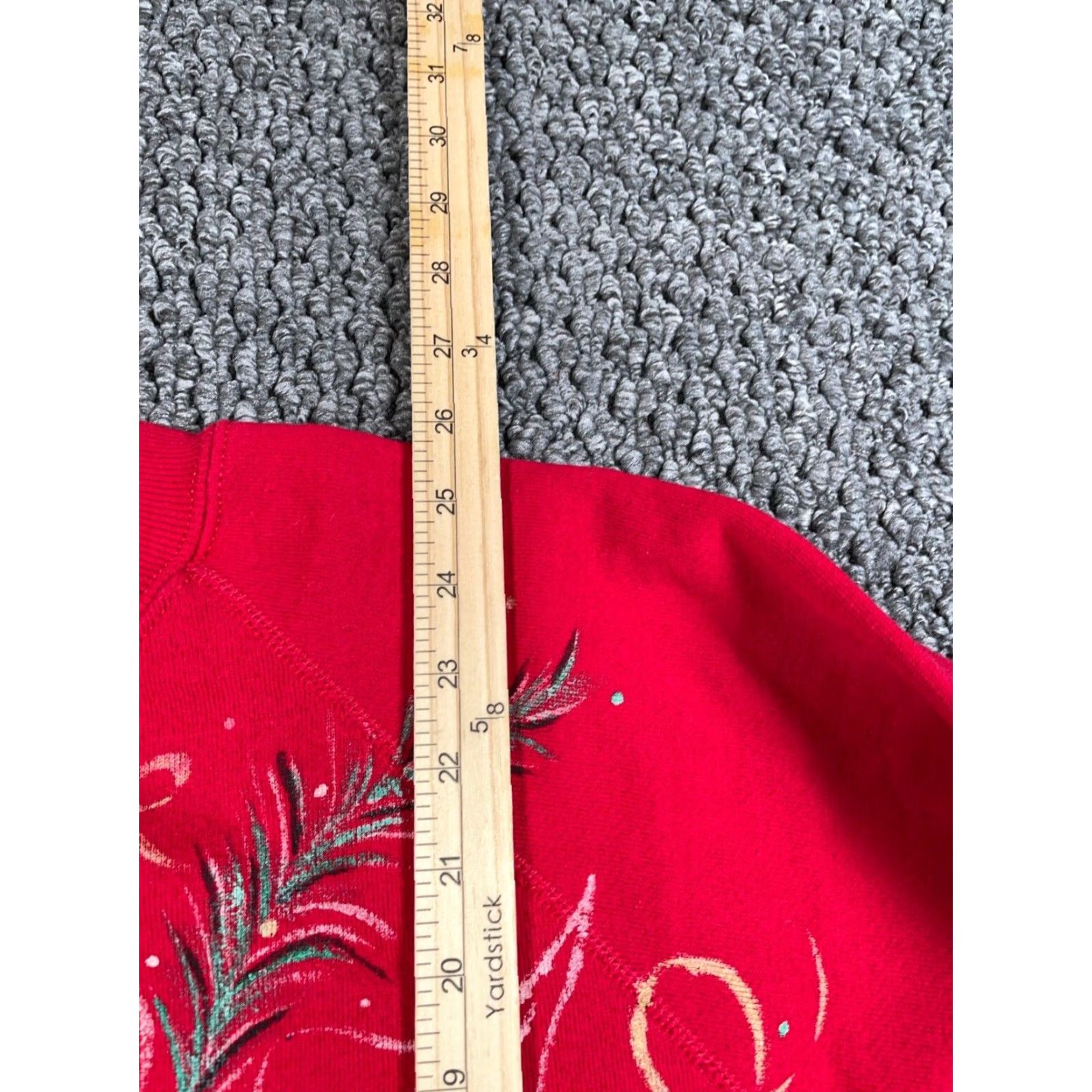 Vintage VINTAGE 80s Christmas Poinsettia Sweatshirt Women's 2X Red Bassett-Walker Tag Pullover Raglan Crew Neck Holiday Size XXL / US 16-18 / IT 52-54 - 7 Thumbnail
