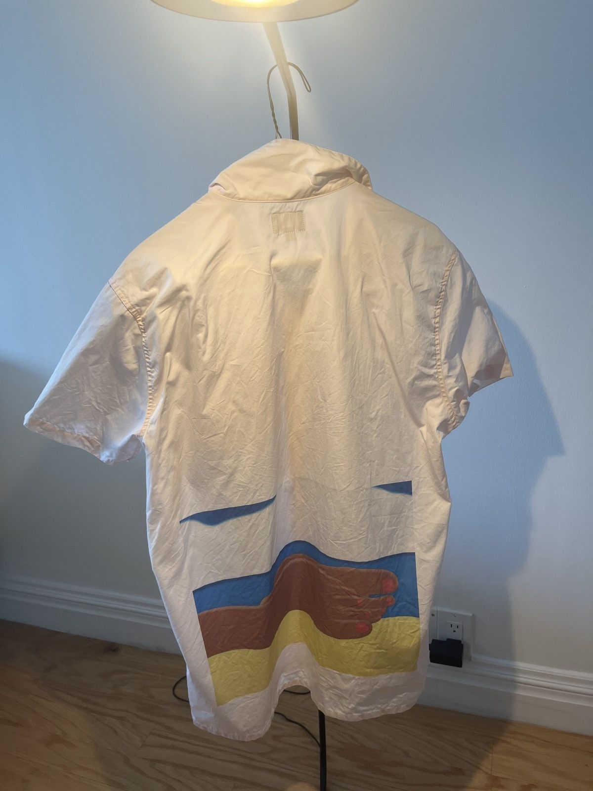 Noah Noah - Short Sleeve Pink/White Button Up with Paint Graphic Size US M / EU 48-50 / 2 - 1 Thumbnail
