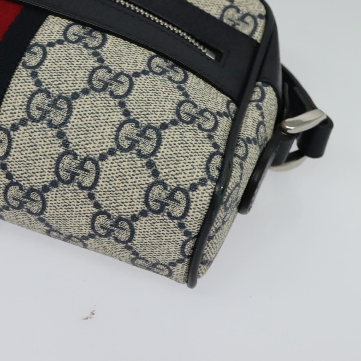 Gucci GUCCI GG Supreme Sherry Line Shoulder Bag Pvc Navy Red Size ONE SIZE - 11 Thumbnail