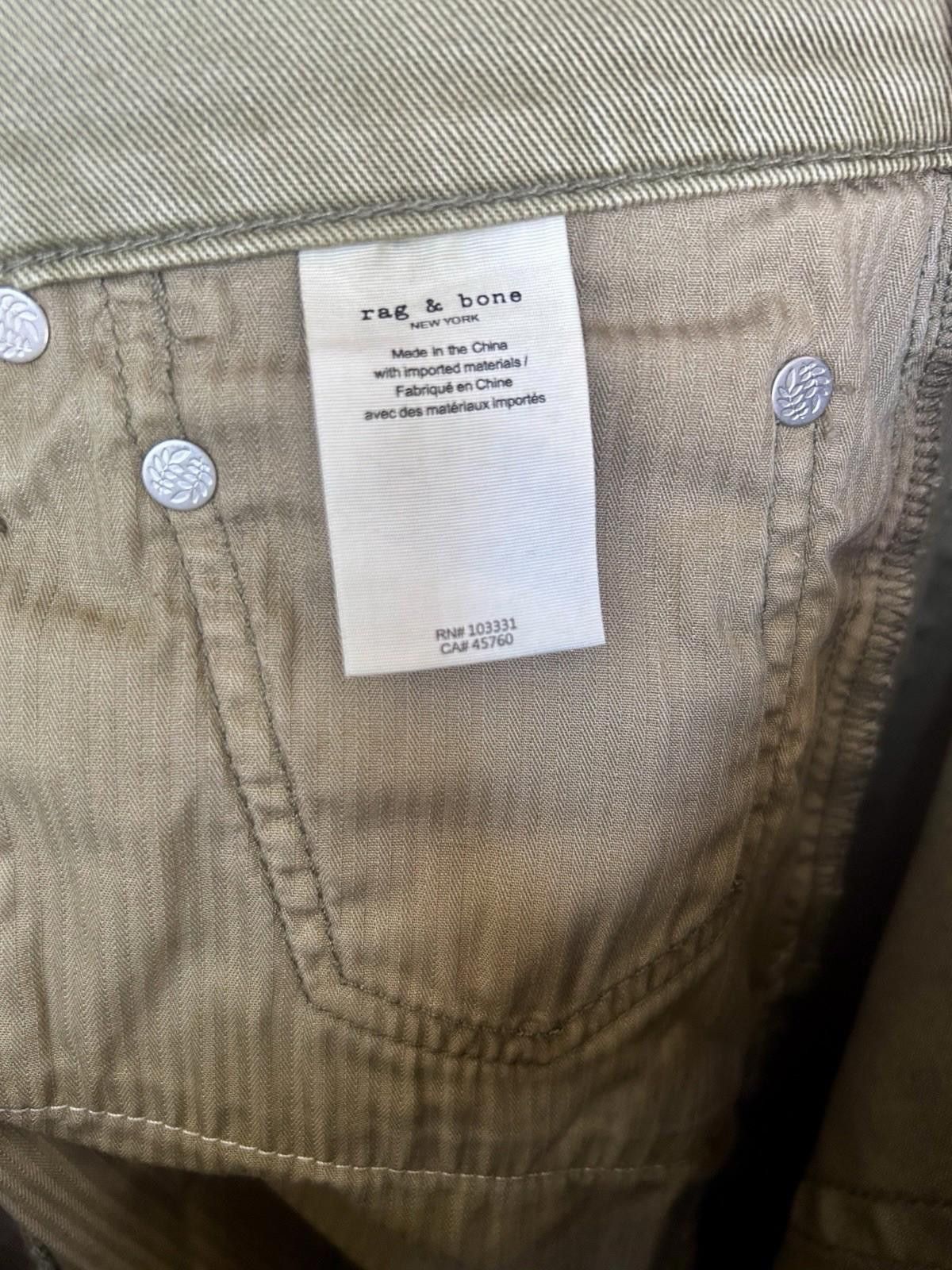 Rag & Bone Rag & Bone Fit 2 Slim Jeans 30x32 Olive Cotton Men's Pants Size US 30 / EU 46 - 6 Thumbnail