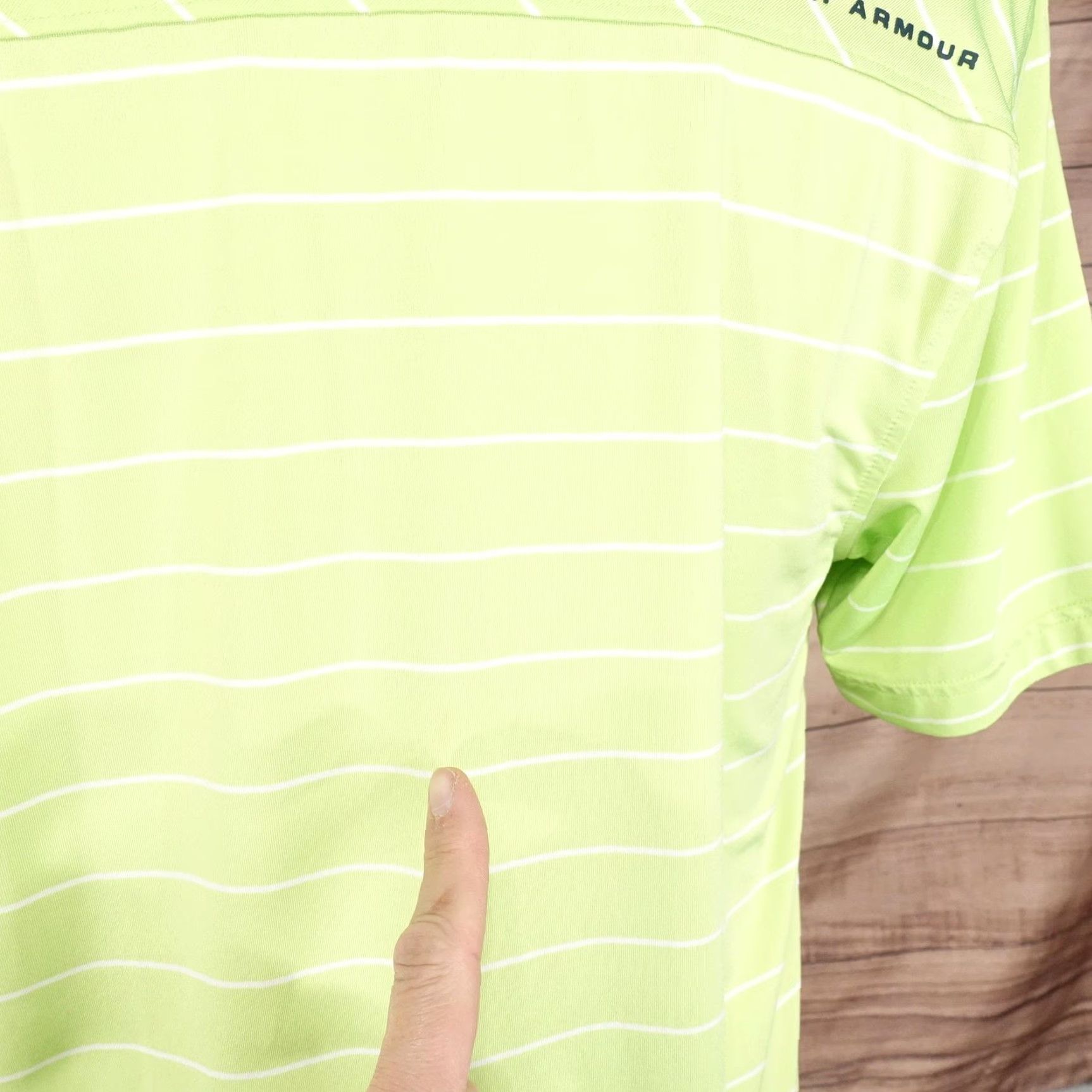 Under Armour Under Armour Polo Shirt Mens M Green Blue Striped HeatGear Golf Performance Short Sleeve Collared Moisture Wicking Lightweight Quick Dry Size US M / EU 48-50 / 2 - 7 Thumbnail