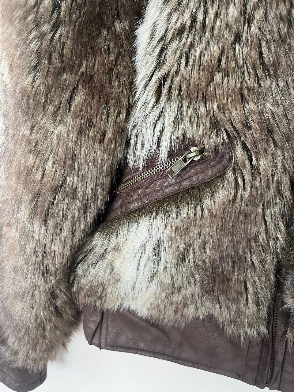 Miss Sixty Miss Sixty Brown Faux Fur Trim Collared Zip Jacket Women Size M / US 6-8 / IT 42-44 - 2 Thumbnail
