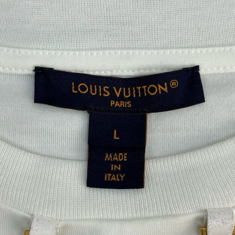 Louis Vuitton Louis Vuitton White chain logo short sleeve T-shirt 2505-Ne Size US L / EU 52-54 / 3 - 5 Thumbnail