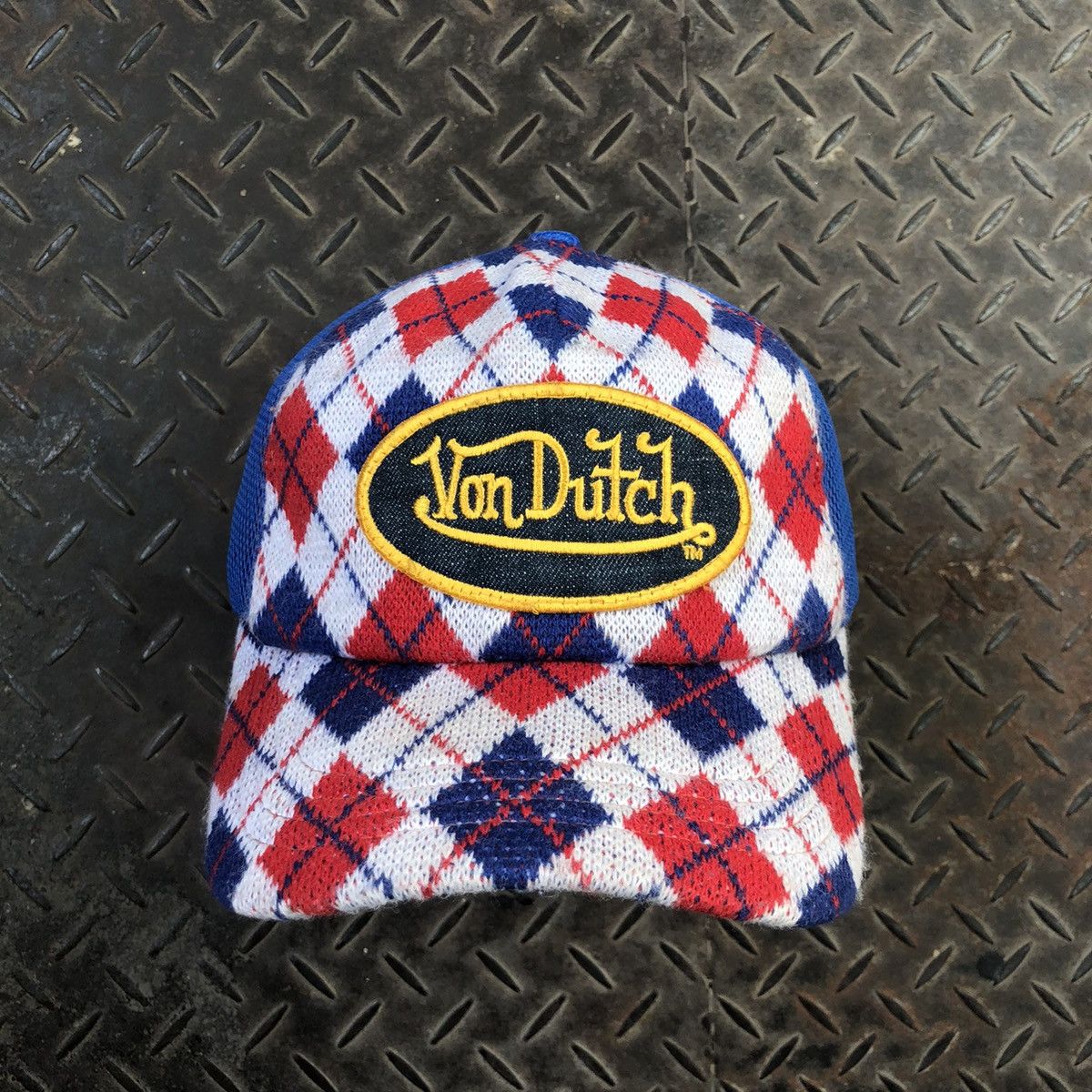 Von Dutch 🚫 SOLD 🚫 Vintage Von Dutch Knitwear Tartan Trucker Hat Size ONE SIZE - 1 Thumbnail
