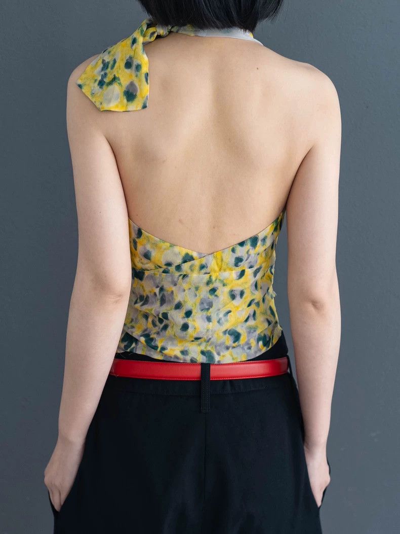 Kenzo KENZO Yellow and green spots silk vest back vintagery Size XS / US 0-2 / IT 36-38 - 5 Thumbnail