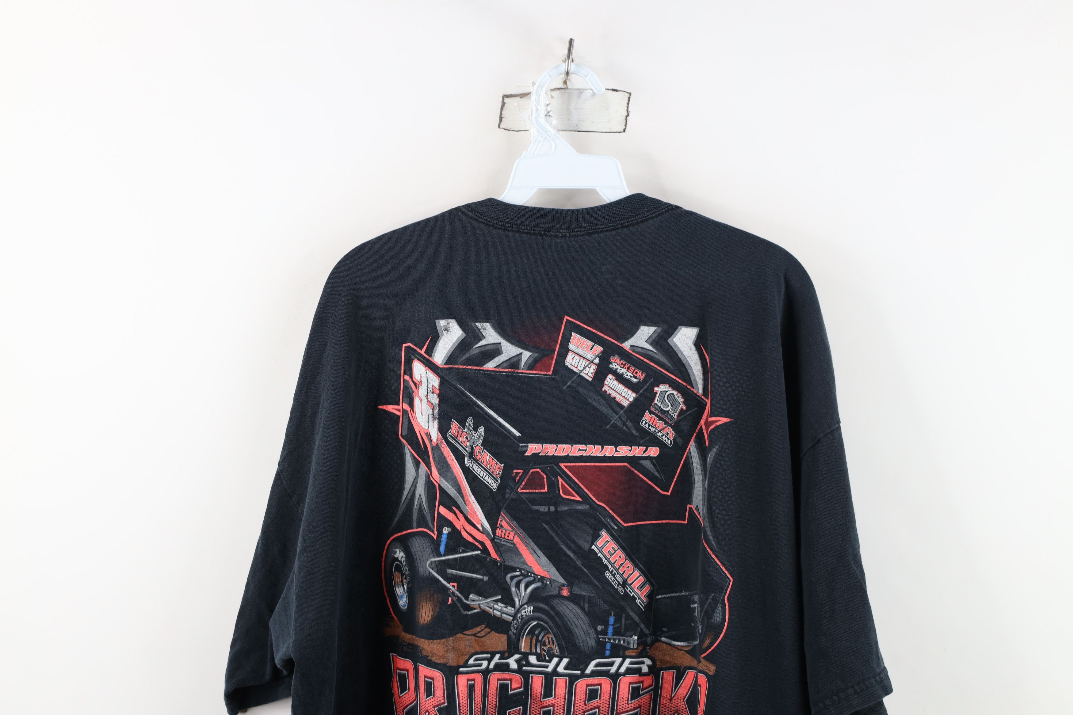 Vintage Vintage Y2K Skylar Prochaska Racing Tribal T-Shirt Black Size US XXL / EU 58 / 5 - 13 Thumbnail