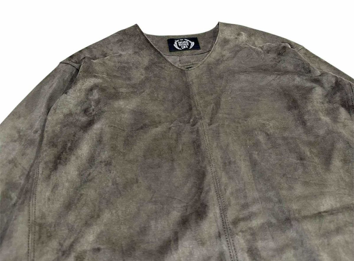 If Six Was Nine 🔥Sick Y2K Natural Vintage GOA Velvet Suede Raw Hem Ls Shirt Size US L / EU 52-54 / 3 - 2 Thumbnail