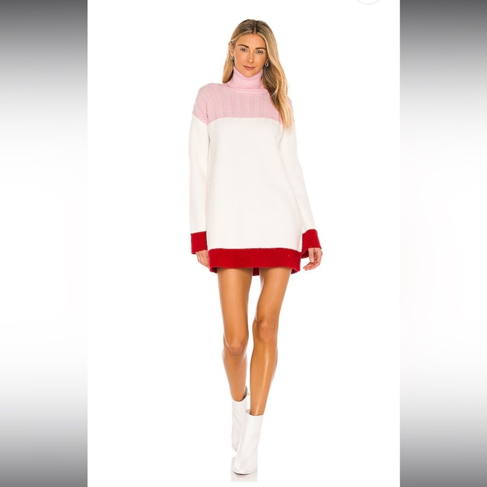 REVOLVE Lovers and Friends Kane Sweater Dress in Pink & Red S Size S / US 4 / IT 40 - 1 Thumbnail