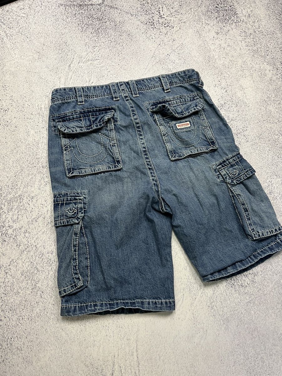 True Religion Crazy Y2K True Religion Baggy Denim Cargo Shorts Sk8 Hype Size US 34 / EU 50 - 2 Thumbnail