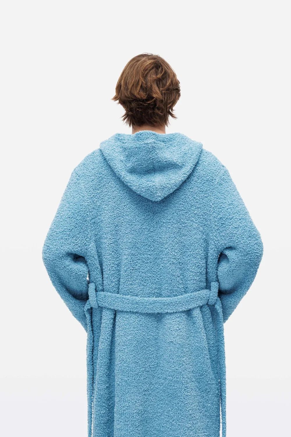 Tekla o1mle0325 Unisex Hooded Bathrobe in Aqua Blue Size US XL / EU 56 / 4 - 4 Thumbnail
