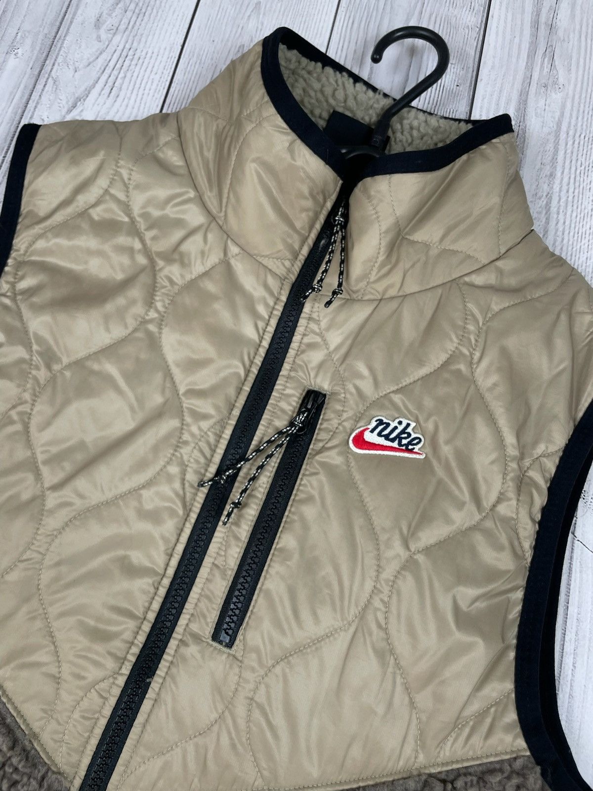 Nike Vintage Nike Sherpa vest teddy rare logo size S Beige Size US S / EU 44-46 / 1 - 2 Thumbnail