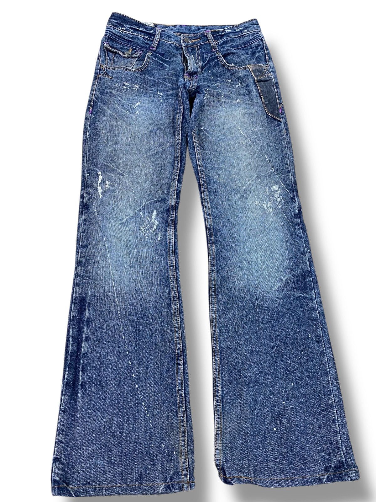 Japanese Brand Japanese Brand Splated Paint Style Bootcut Jeans Size US 29 - 1 Thumbnail
