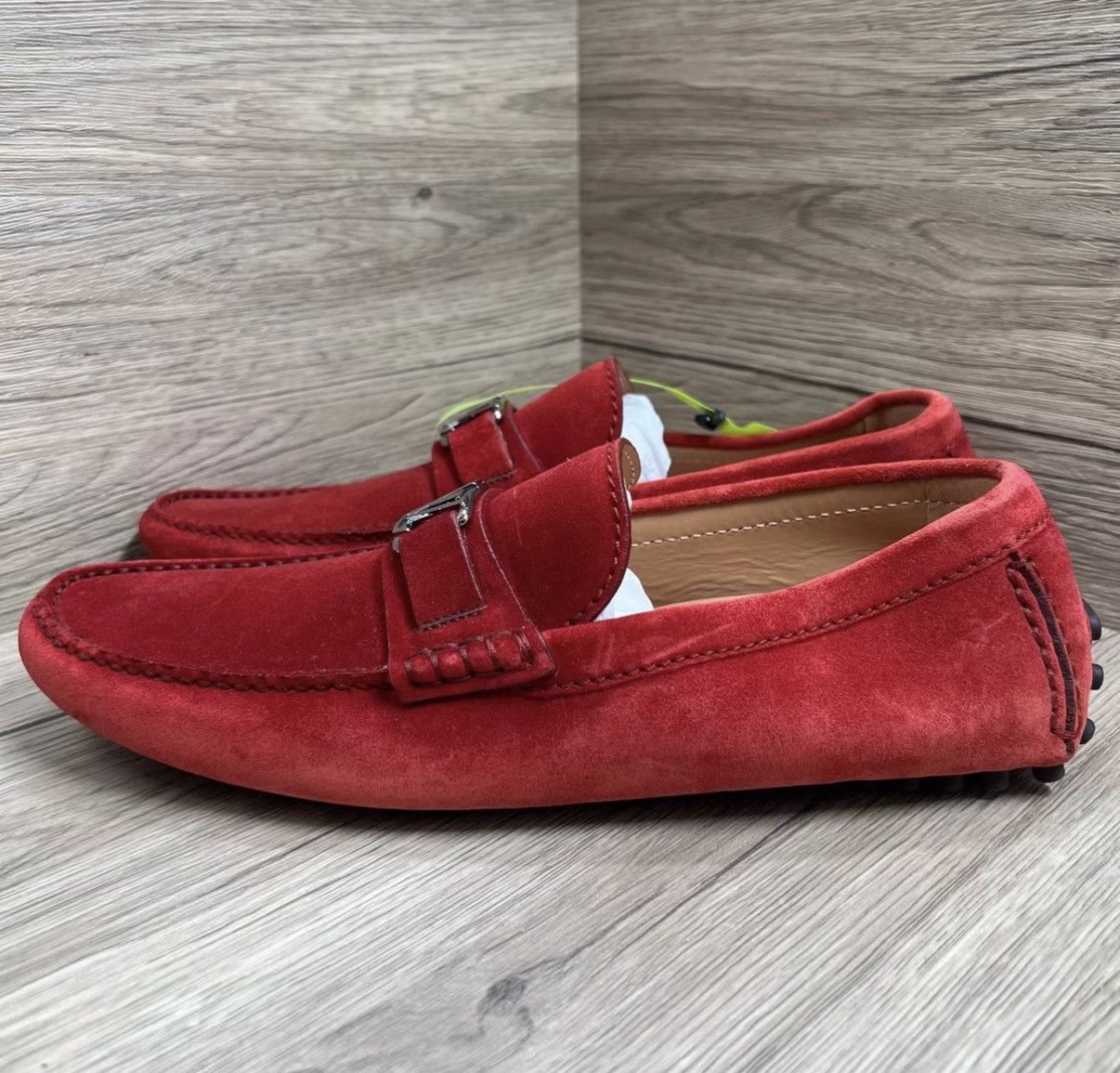 Louis Vuitton Louis Vuitton Hockenheim Red & Silver LV Logo Loafers J41 Size US 7.5 / EU 40-41 - 1 Thumbnail