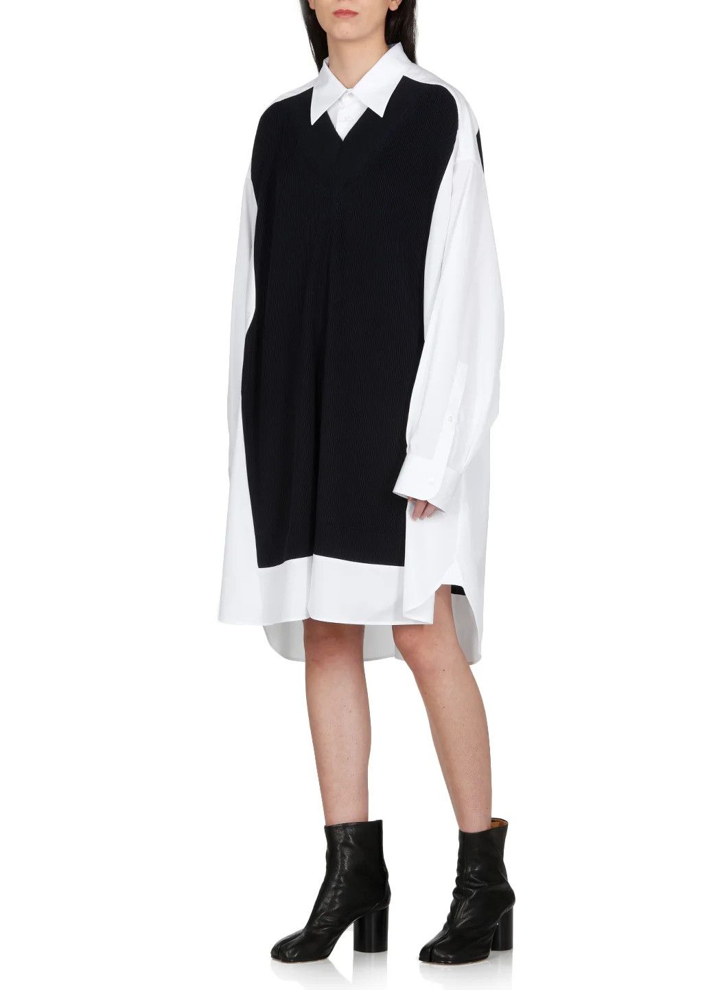 Maison Margiela o1y0625 Midi Dress in Midnight Blue/White Size M / US 6-8 / IT 42-44 - 2 Thumbnail