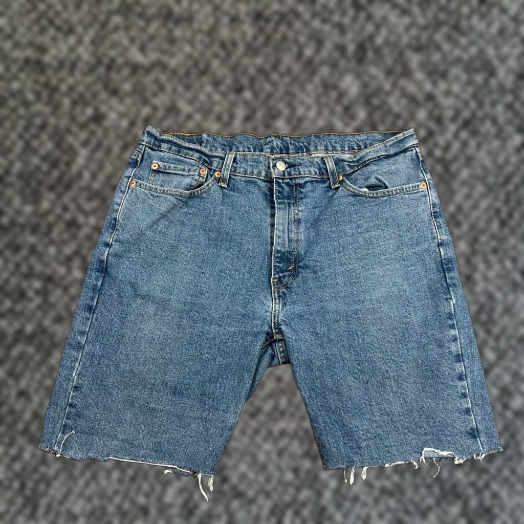 Levi's Levi's Bermuda Shorts Men's Size 37 Blue Distressed 9" Jorts Casual Beach Sports Size US 37 - 1 Thumbnail
