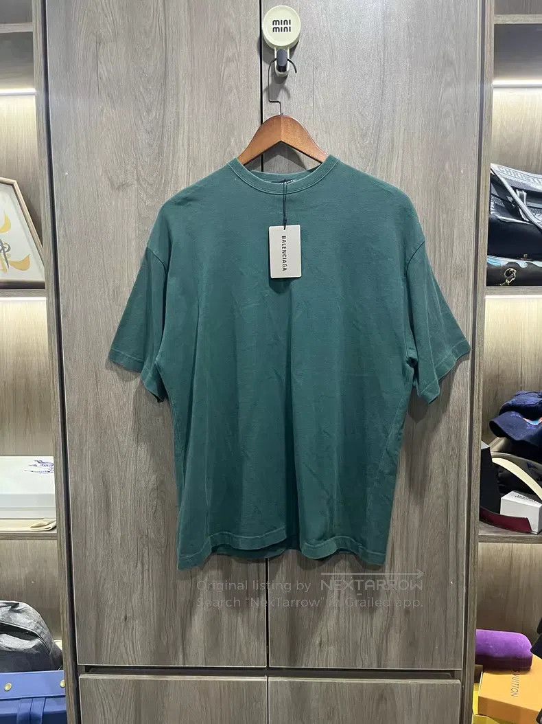 Balenciaga Balenciaga Forest Green Back Letter Short Sleeve Size US S / EU 44-46 / 1 - 2 Thumbnail
