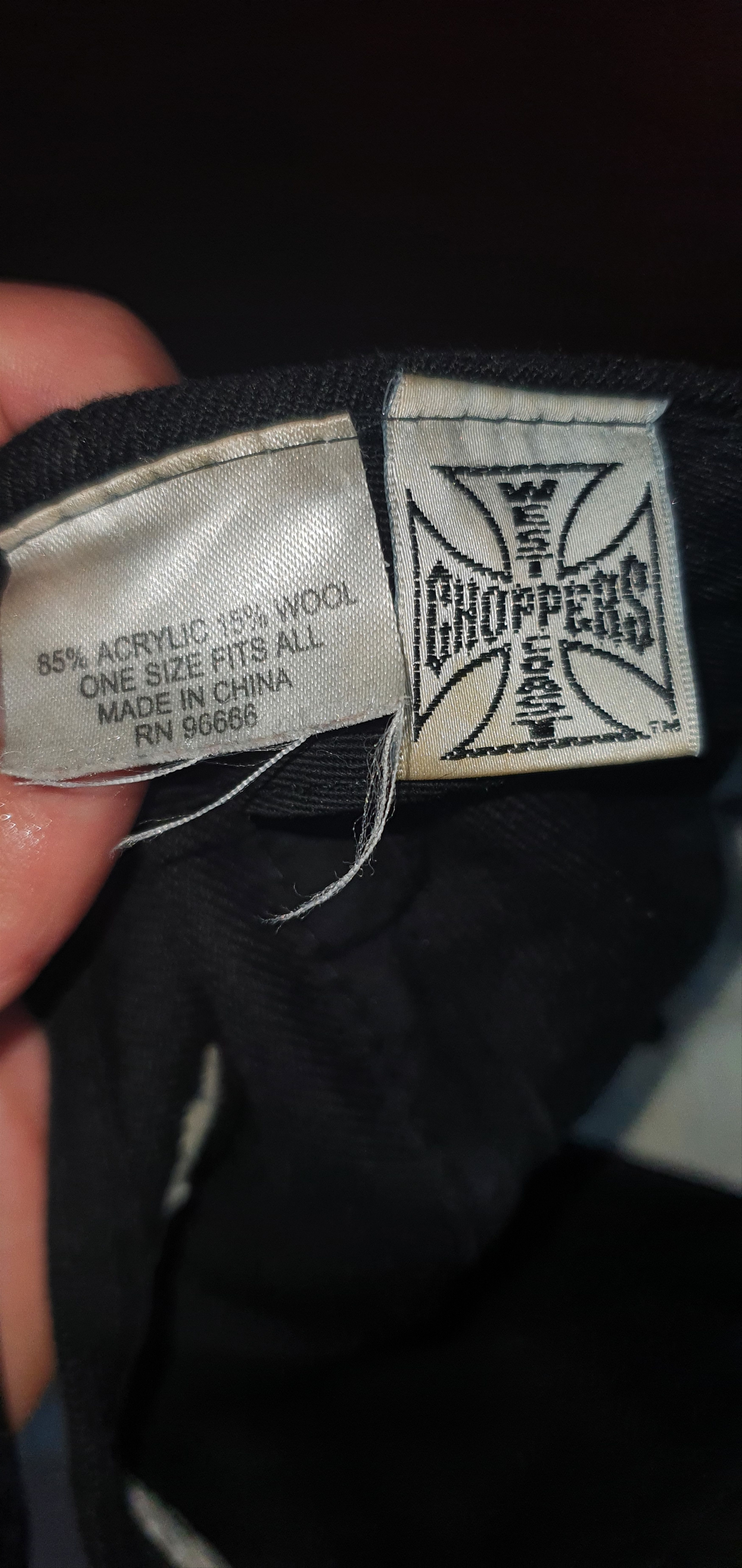 Other West Coast Choppers Vintage Mens Hat Cap Black One Size Size ONE SIZE - 2 Thumbnail