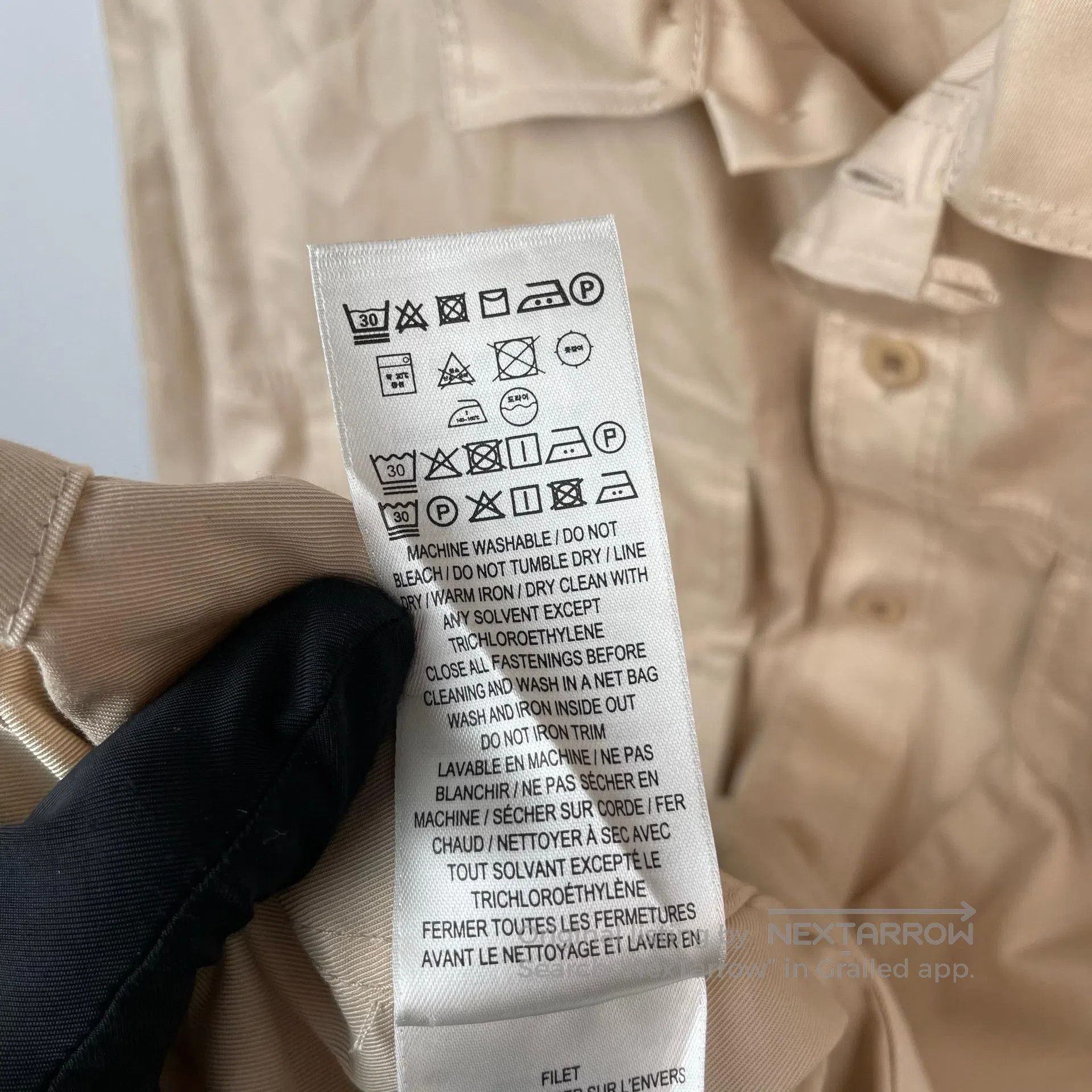 Burberry Burberry Khaki Letter Logo Work Shirt| Size US XL / EU 56 / 4 - 8 Thumbnail