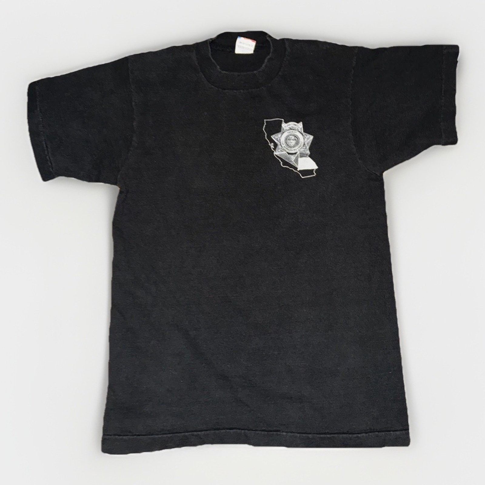 Fruit Of The Loom × Vintage Made In USA Fruit Of The Loom Sheriff T-Shirt Black M 18x26 Size US M / EU 48-50 / 2 - 1 Thumbnail