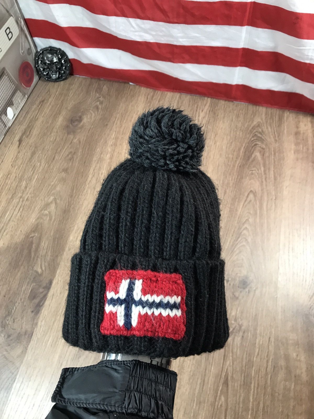 Napapijri × Vintage Vintage Napapijri Knit Hat Big Logo Size ONE SIZE - 1 Thumbnail