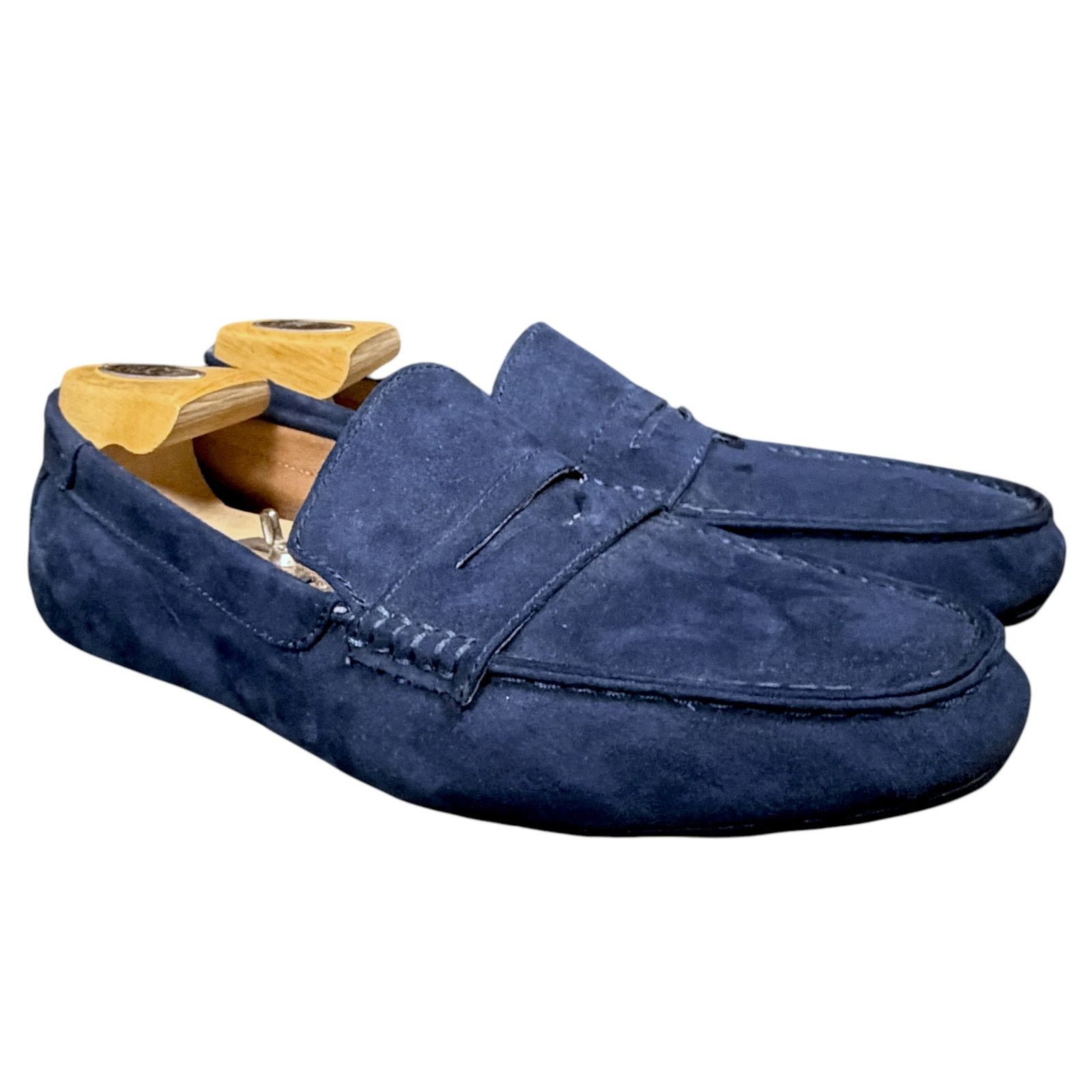 H&M H&M Faux Suede Slip-on Penny Loafer EU 41 8 8.5 Navy Blue Size US 8 / EU 41 - 8 Thumbnail