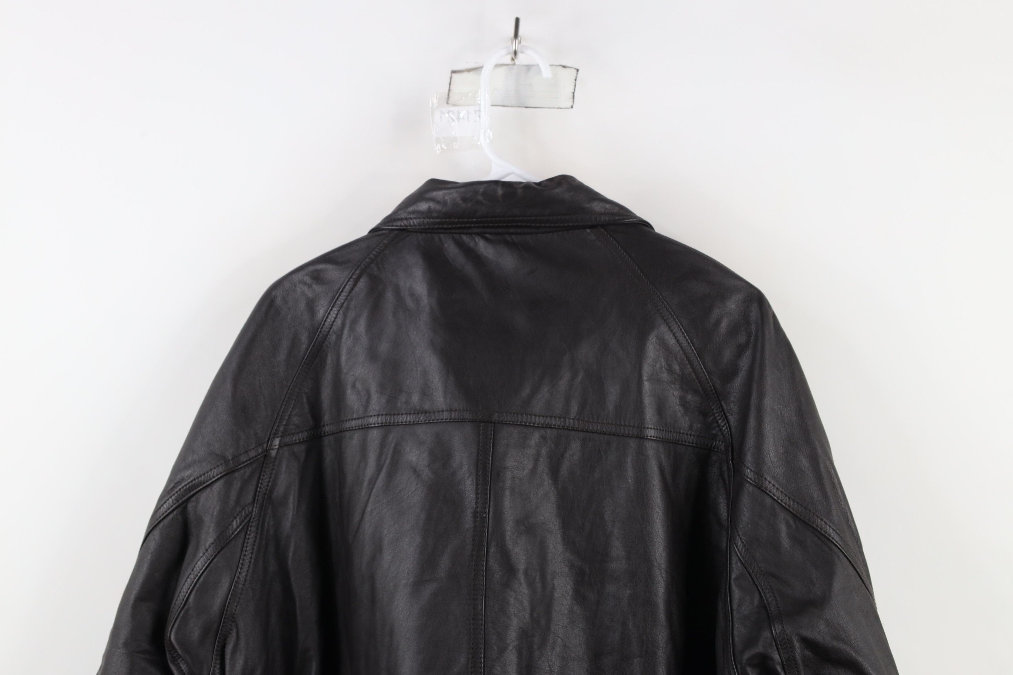 Vintage Vintage 90s Streetwear Leather Flight Bomber Jacket Brown Size US XL / EU 56 / 4 - 16 Thumbnail