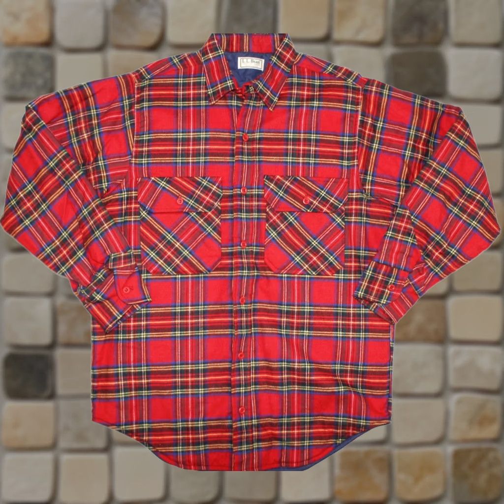 Vintage Vintage L.L. Bean Shirt Mens M Quilt Lined Insulated Flannel Shacket USA Red - A Cool Classic Piece Size US M / EU 48-50 / 2 - 1 Thumbnail