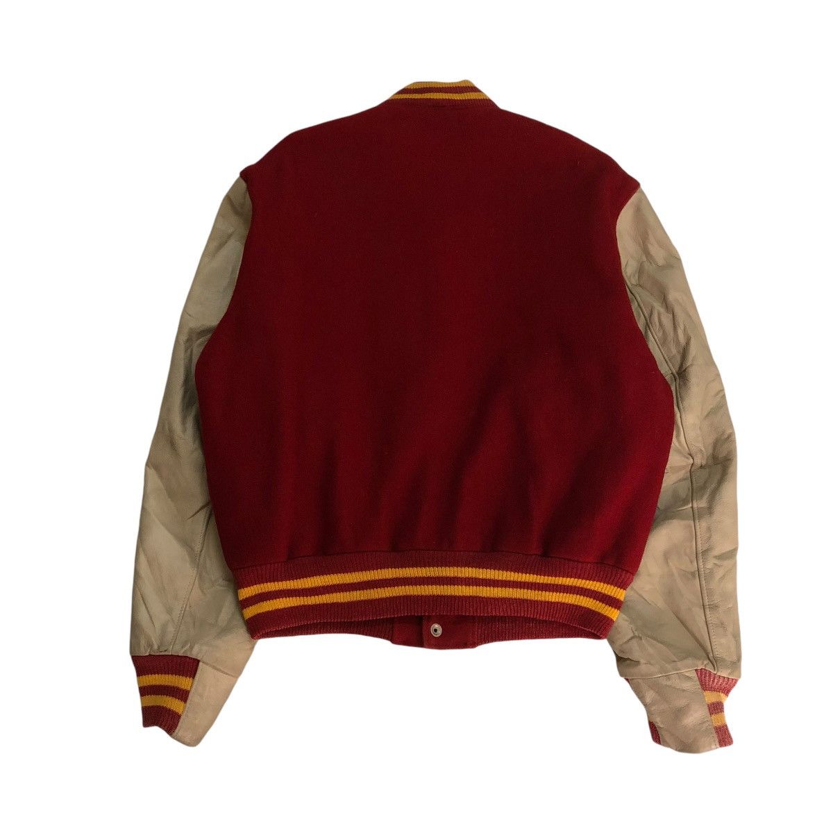 Golden Bear 🔥VTG VARSITY JUMPER BOMBER JACKET LEATHER GOLDEN BEAR USA Size US L / EU 52-54 / 3 - 2 Thumbnail