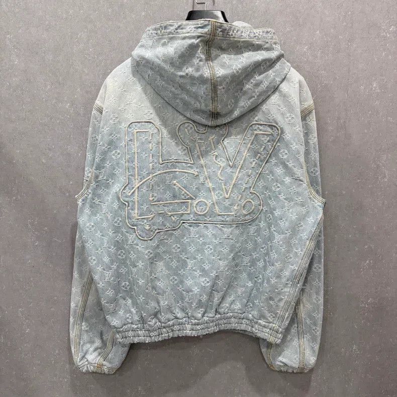 Louis Vuitton Louis Vuitton NBA Signature Embroidered Hooded Denim Jacke Size US M / EU 48-50 / 2 - 2 Thumbnail