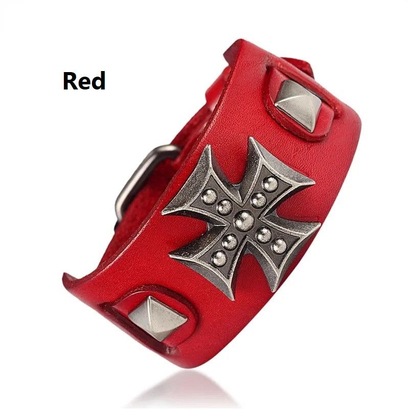 Other Cross Rolo Chain Leather Bracelet Accessories Cuff Gift Size ONE SIZE - 8 Thumbnail