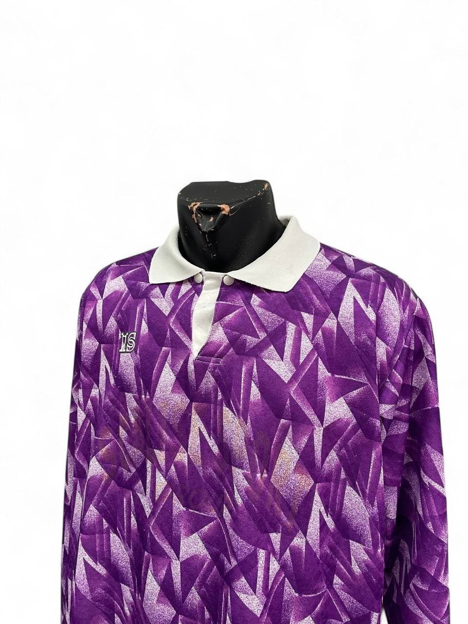 Erima Vintage purple soccer jersey geometric longsleeve pattern Size US L / EU 52-54 / 3 - 3 Thumbnail