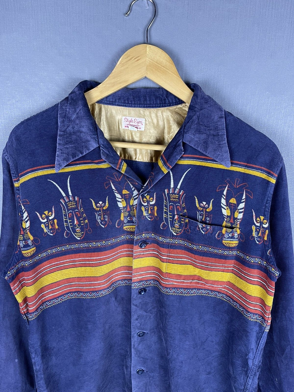 Sugar Cane × Toyo Enterprises × Vintage VINTAGE SUGAR CANE Style Eyes Rockabilly Corduroy Button Ups Size US M / EU 48-50 / 2 - 5 Thumbnail