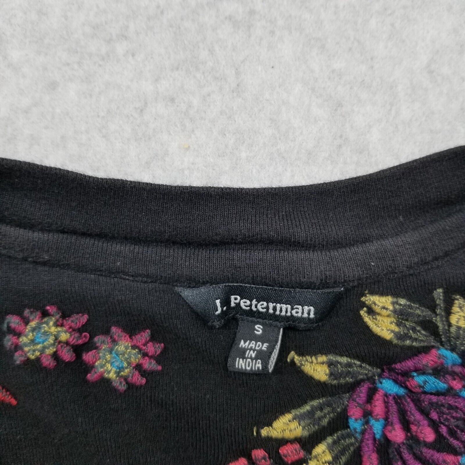 J. Peterman J Peterman Dress Womens Small Black Embroidered Floral Long Size S / US 4 / IT 40 - 6 Thumbnail