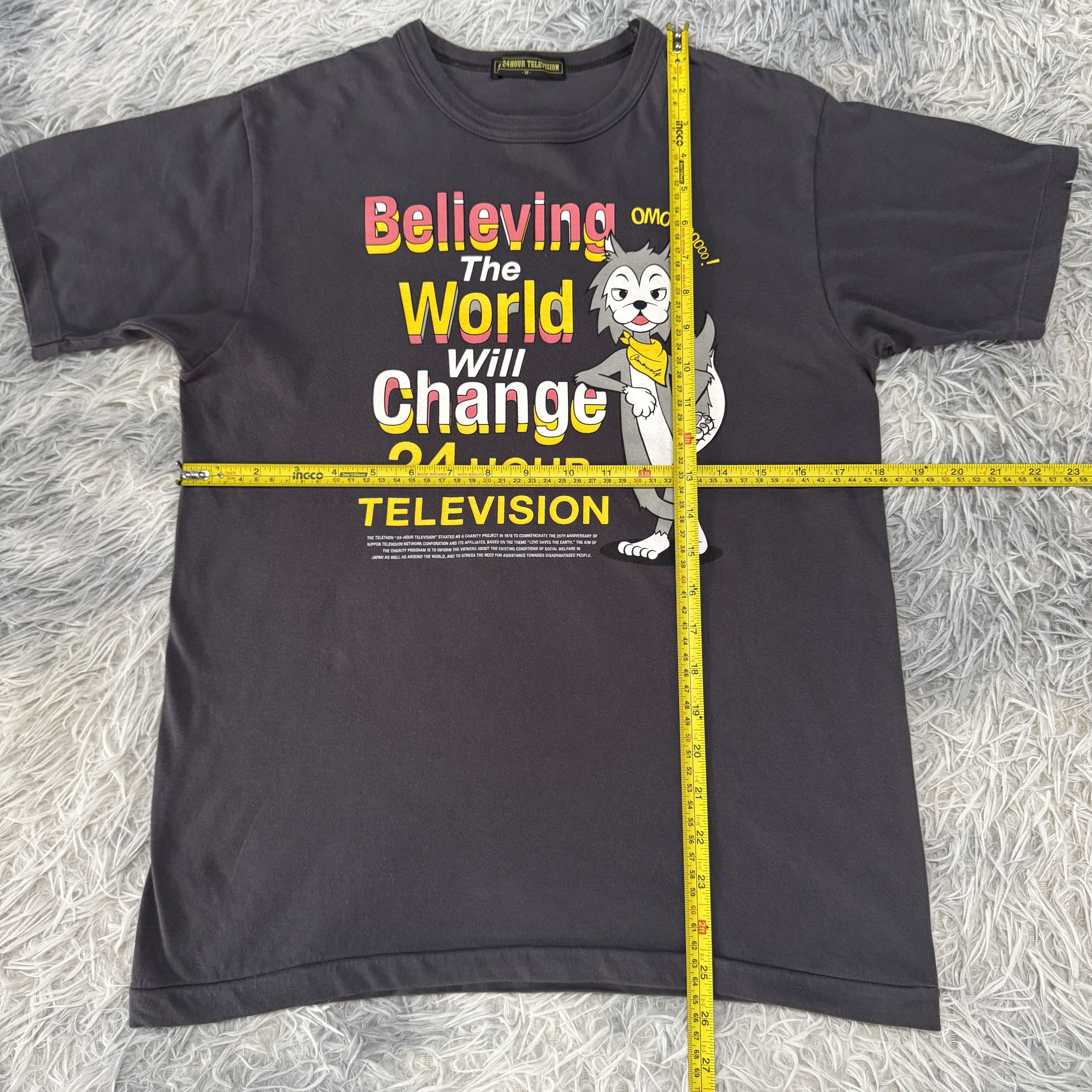 Vintage Vintage Sunfaded Japanese Brand 24 Hour Television Tshirt Size US M / EU 48-50 / 2 - 6 Thumbnail