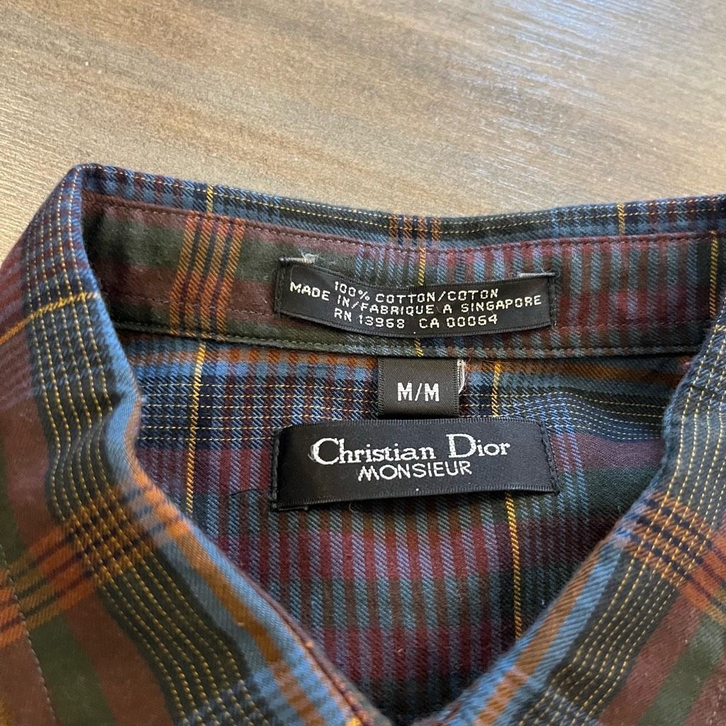Christian Dior Monsieur Christian Dior Monsieur Vintage Plaid Buttonup Shirt Men Med Size US M / EU 48-50 / 2 - 3 Thumbnail