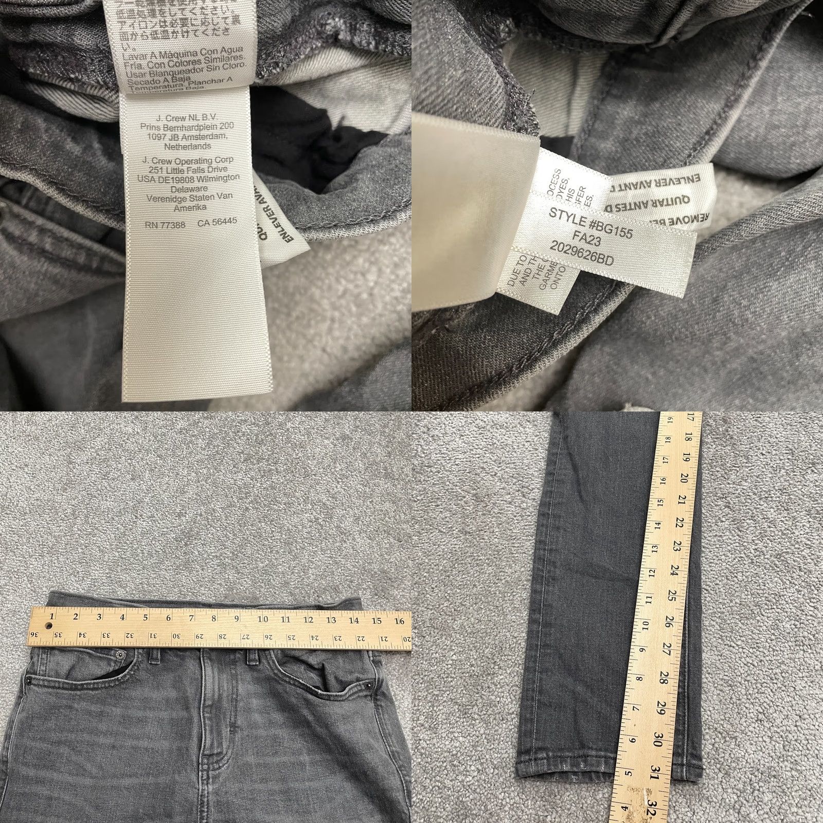 J.Crew J.CREW Flex Slim Fit Denim Jeans Mens 29x31 Black Charcoal Wash Cotton Slim Fit Denim Jeans Mens 29-31 Black Charcoal Wash Size US 29 - 8 Thumbnail